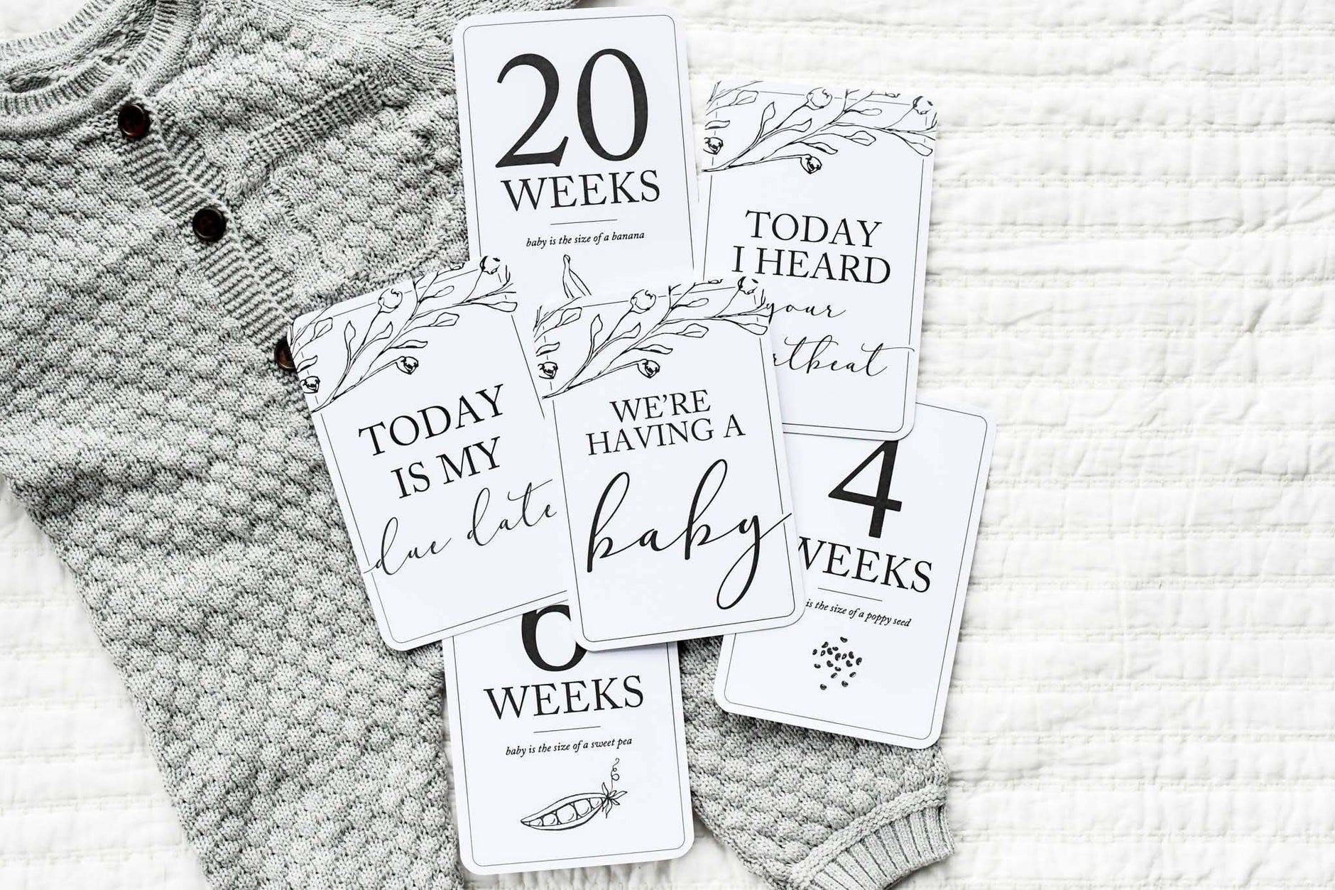 Duncan & Stone Paper Pregnancy Announcement & Milestone Cards - SwagglyLife Home & Fashion